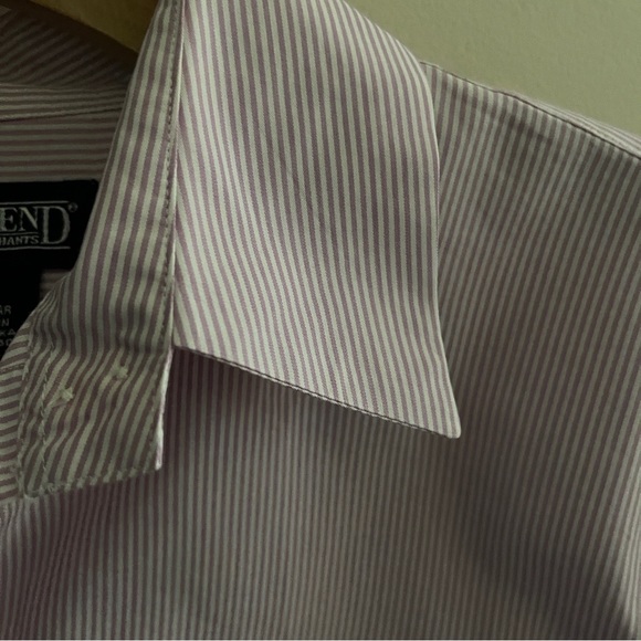 Lands End Mauve/pink pinstripe button-down shirt size 4 women - Picture 3 of 5